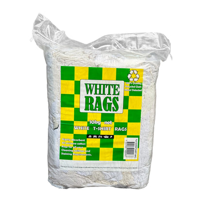 Pure White T-Shirt Rags Bag with Handle
