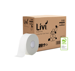 Livi Essentials Jumbo Toilet Tissue 1 Ply 600m