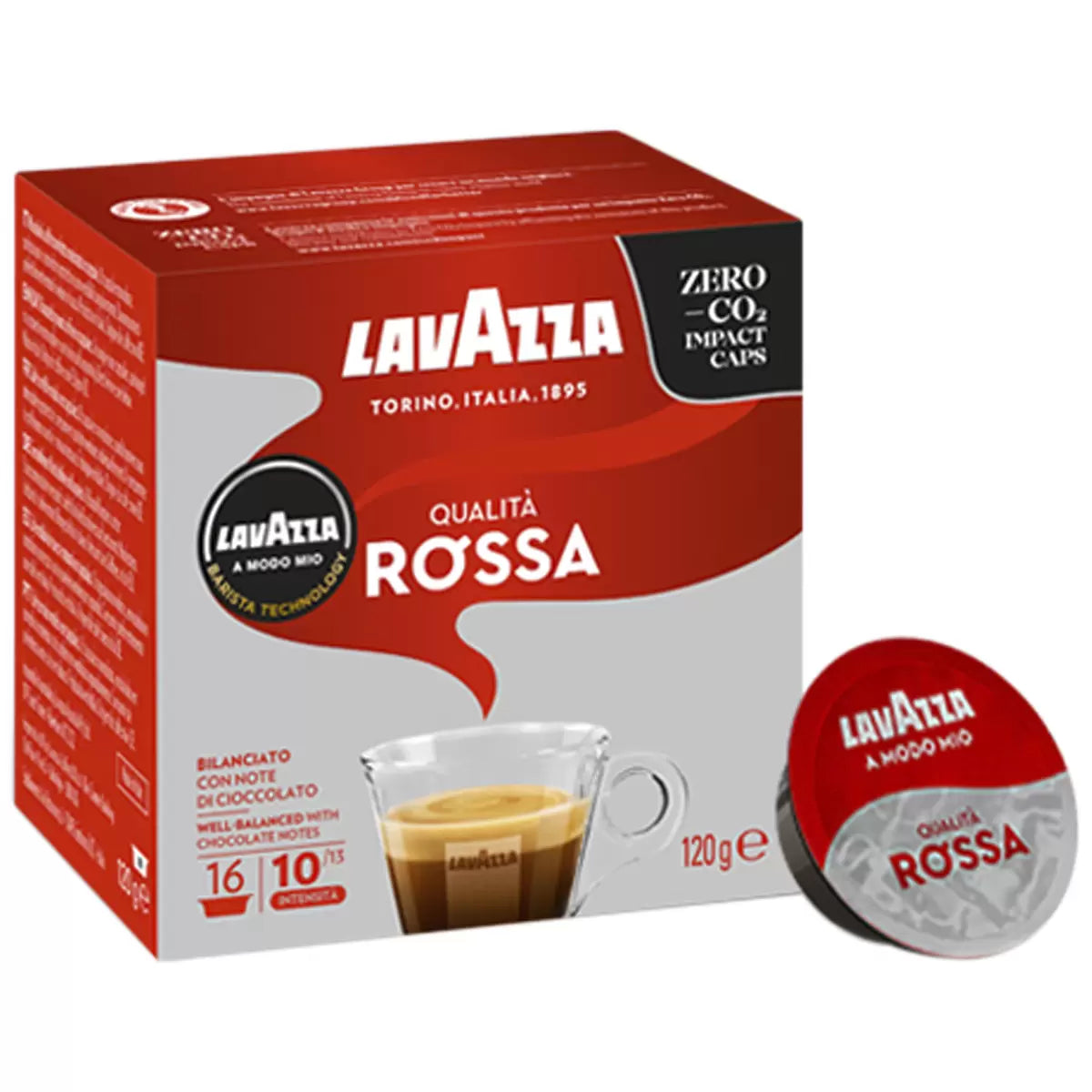 Lavazza A Modo Mio Qualita Rossa Coffee Capsules 6 x 16 Pack