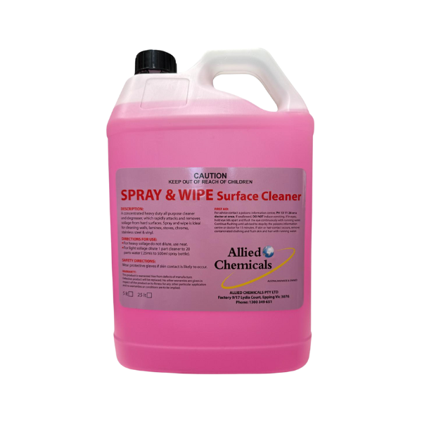 Allied Chemicals SPRAY & WIPE Surface Cleaner 5Lt & 20Lt