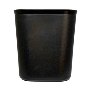 A matte black rectangular cup or small planter with rounded corners, shown from a front-facing perspective on a solid white background.