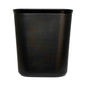 A matte black rectangular cup or small planter with rounded corners, shown from a front-facing perspective on a solid white background.