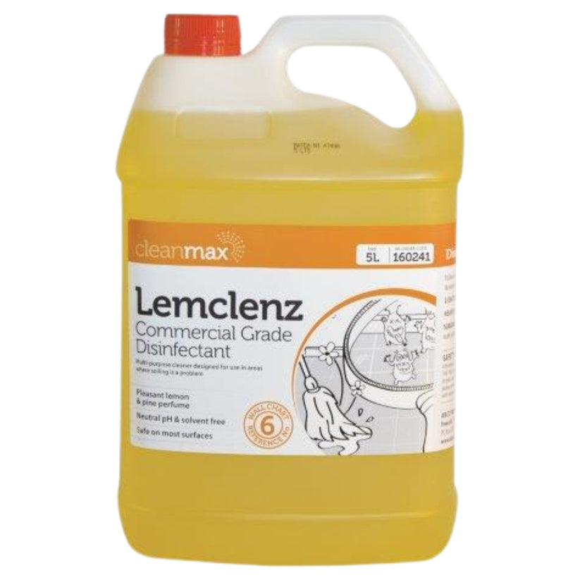 Cleanmax Disinfectant Lemclenz 5L – Cleaners Gallery