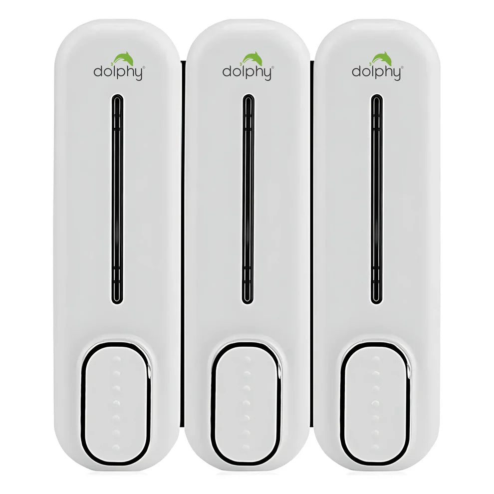 Dolphy Manual Soap Dispenser 300ml (Pack of 3) - White/Black