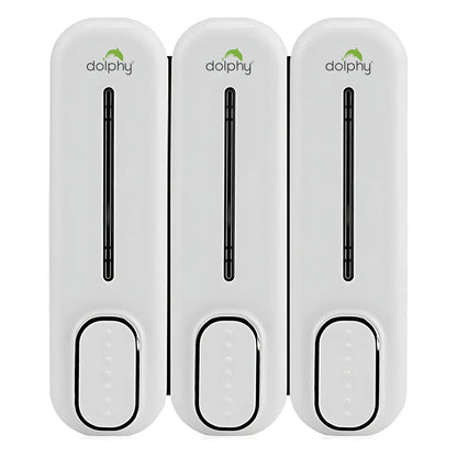 Dolphy Manual Soap Dispenser 300ml (Pack of 3) - White/Black