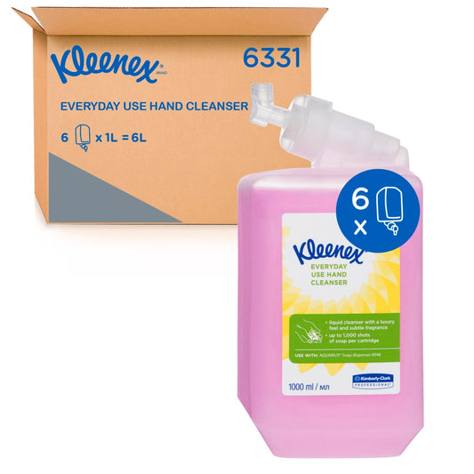 KLEENEX® Liquid Hand Soap Everyday Use Hand Cleanser, 6 Cartridges