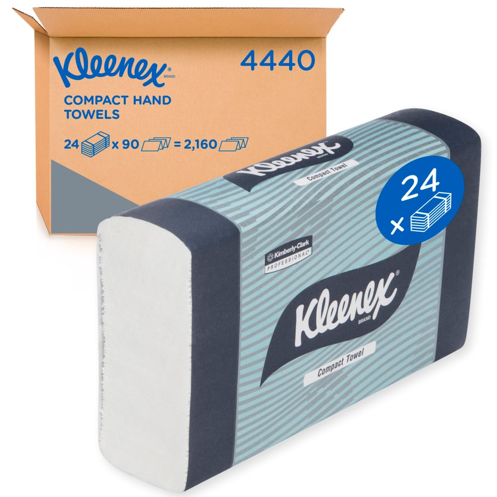 KLEENEX® Compact Hand Towels White Folded Paper Towels, 24 Packs