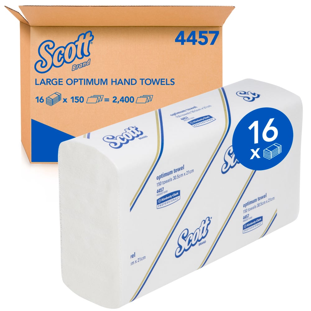 SCOTT Large Optimum Hand Towels 16 Pack