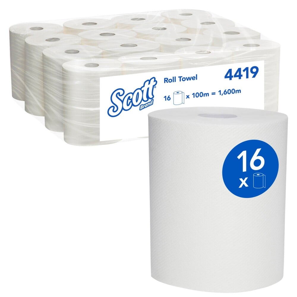 SCOTT Roll Towel  White Roll, 16 Rolls