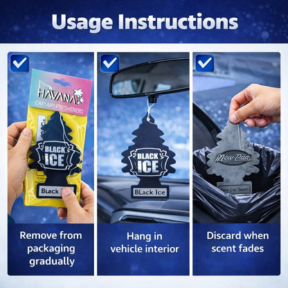 Havana Black Ice Hanging Tree Air Freshener