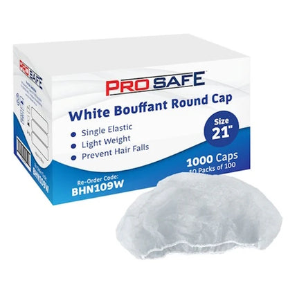 ProSafe Mob Round Cap Hair Net 21 or 24 Inches 1000 Caps