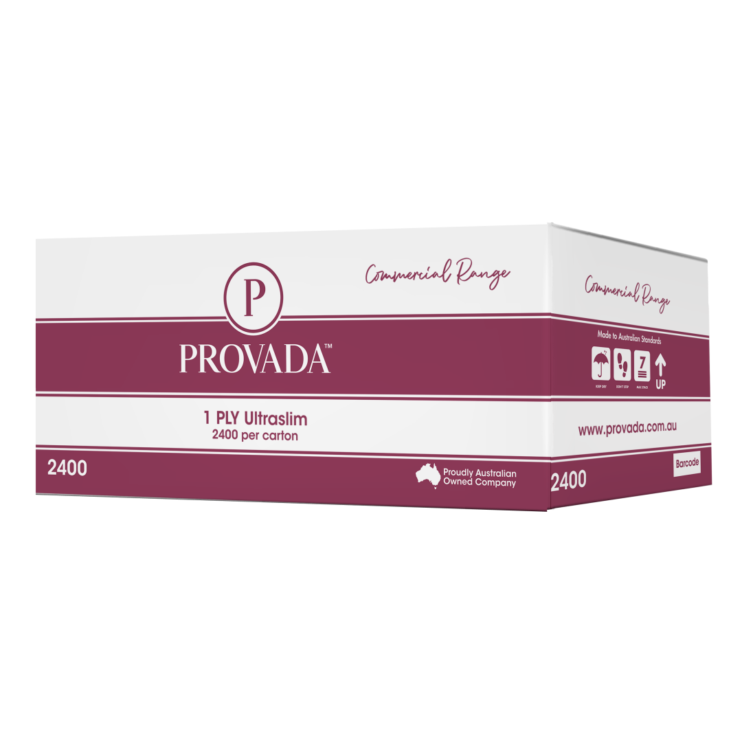 PROVADA Commercial Ultraslim 1 PLY- 2400 Sheets - Cleaning Supplies