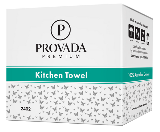 Provada Premium Kitchen Towels 2ply 240 sheets x 12 rolls