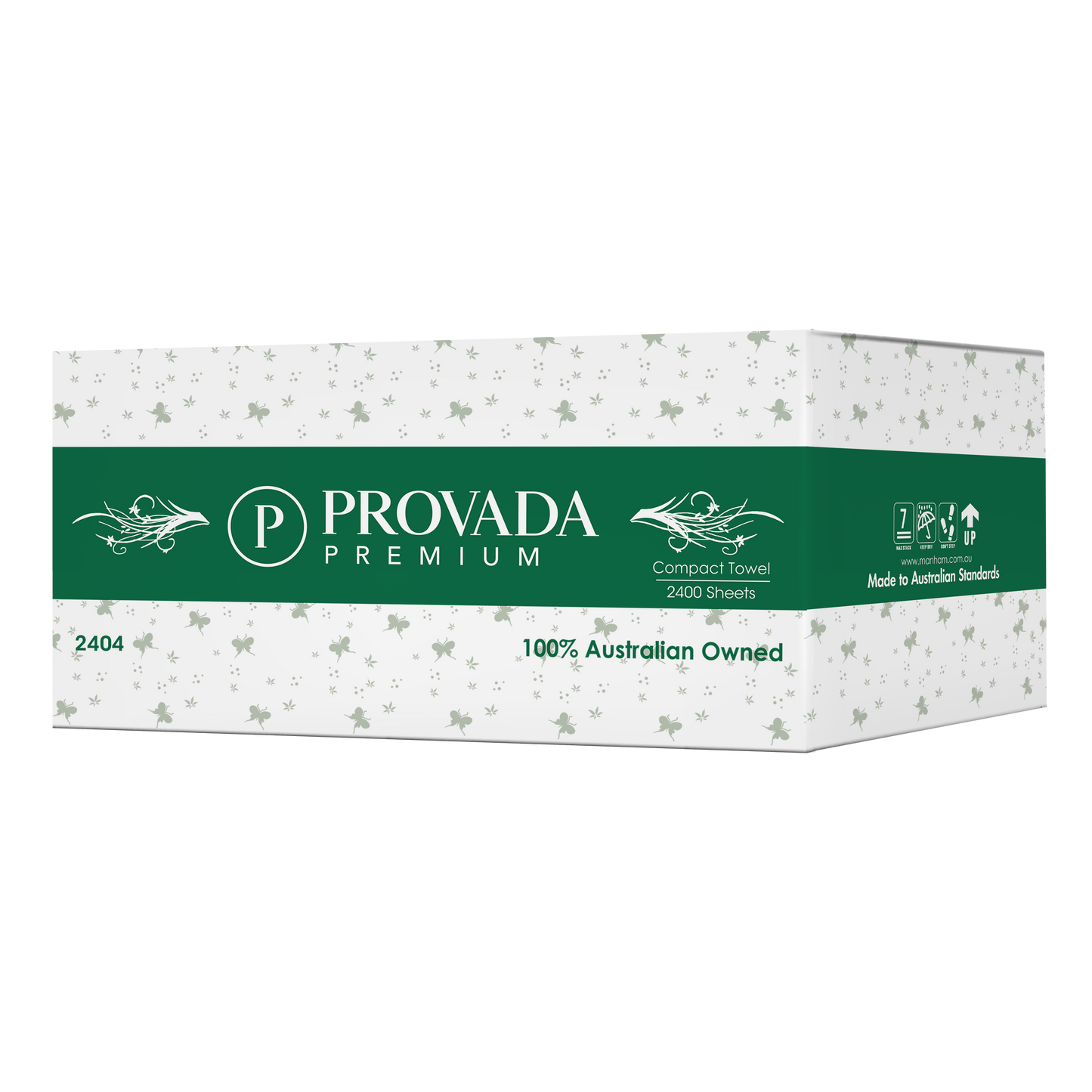 Provada Premium 1Ply Compact Towel 2400 Sheet Carton Virgin