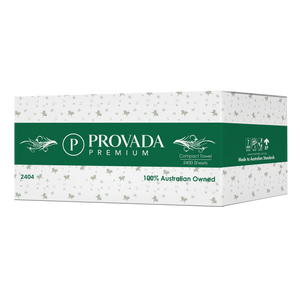 Provada Premium 1Ply Compact Towel 2400 Sheet Carton Virgin