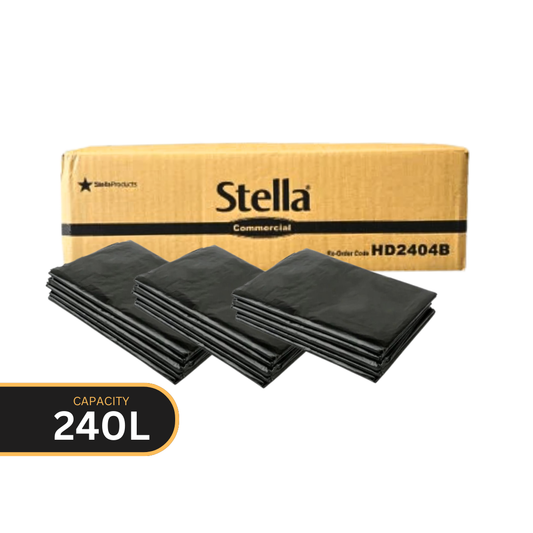 240L Stella Commercial Black Bin Liners