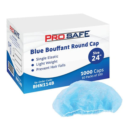 ProSafe Mob Round Cap Hair Net 21 or 24 Inches 1000 Caps