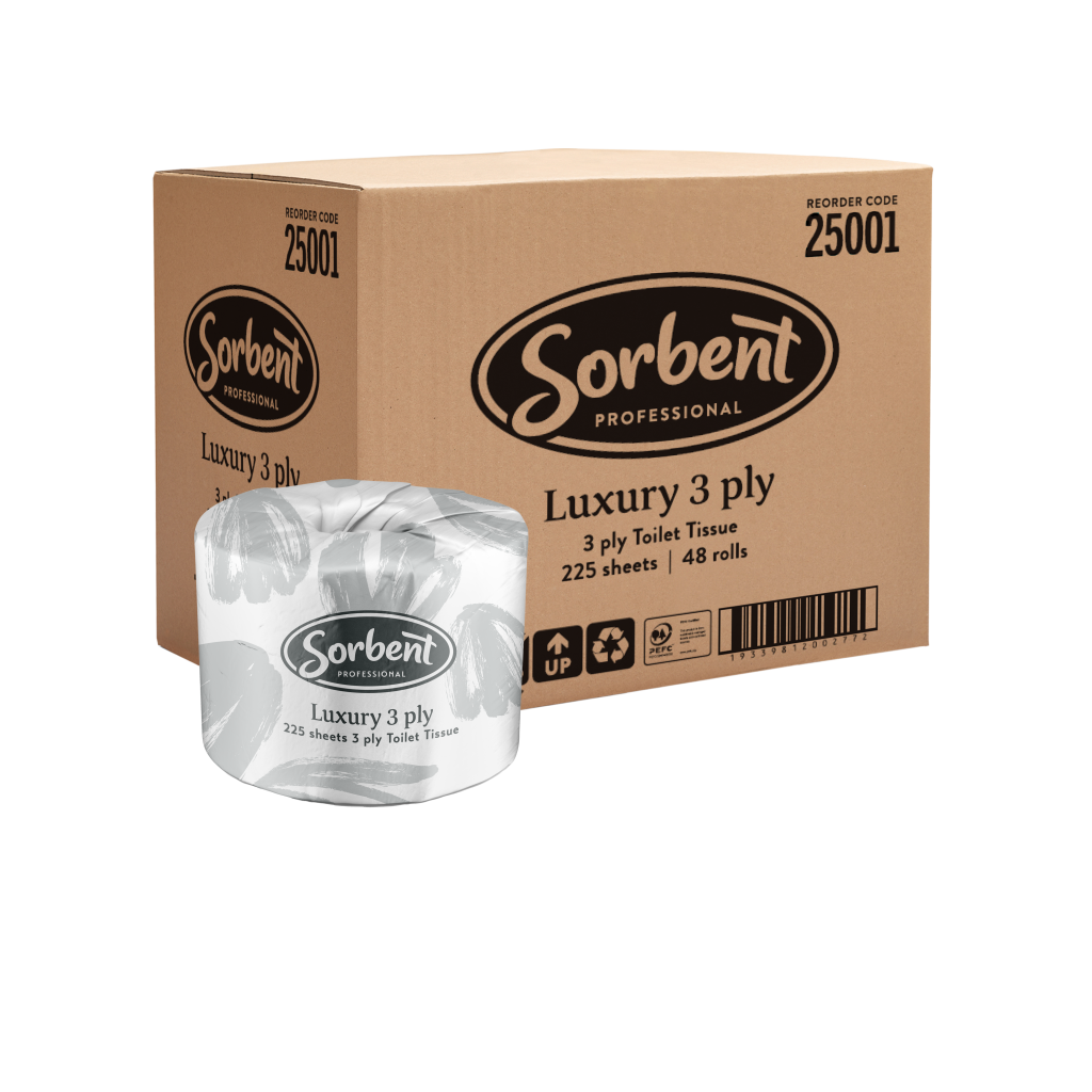 Sorbent Luxury Toilet Tissue 3ply 225 sheets