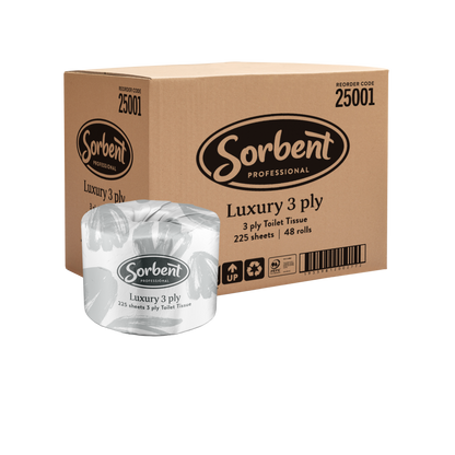 Sorbent Luxury Toilet Tissue 3ply 225 sheets