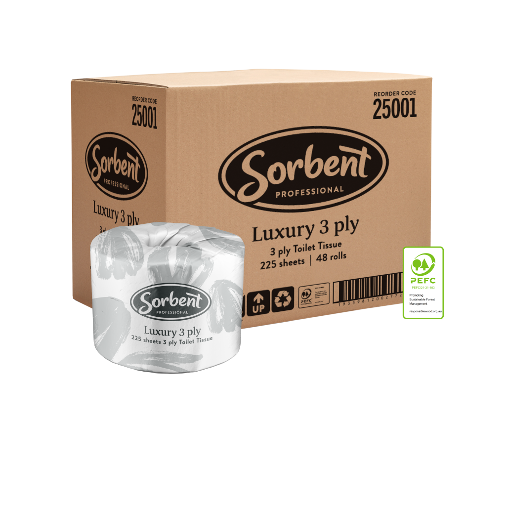 Sorbent Luxury Toilet Tissue 3ply 225 sheets