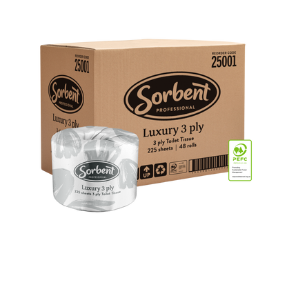 Sorbent Luxury Toilet Tissue 3ply 225 sheets