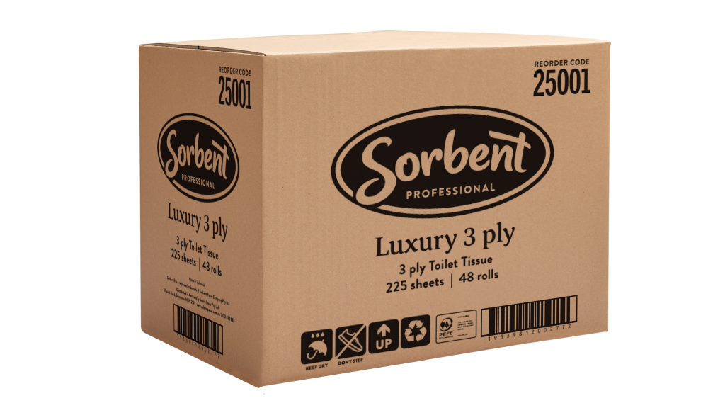 Sorbent Luxury Toilet Tissue 3ply 225 sheets