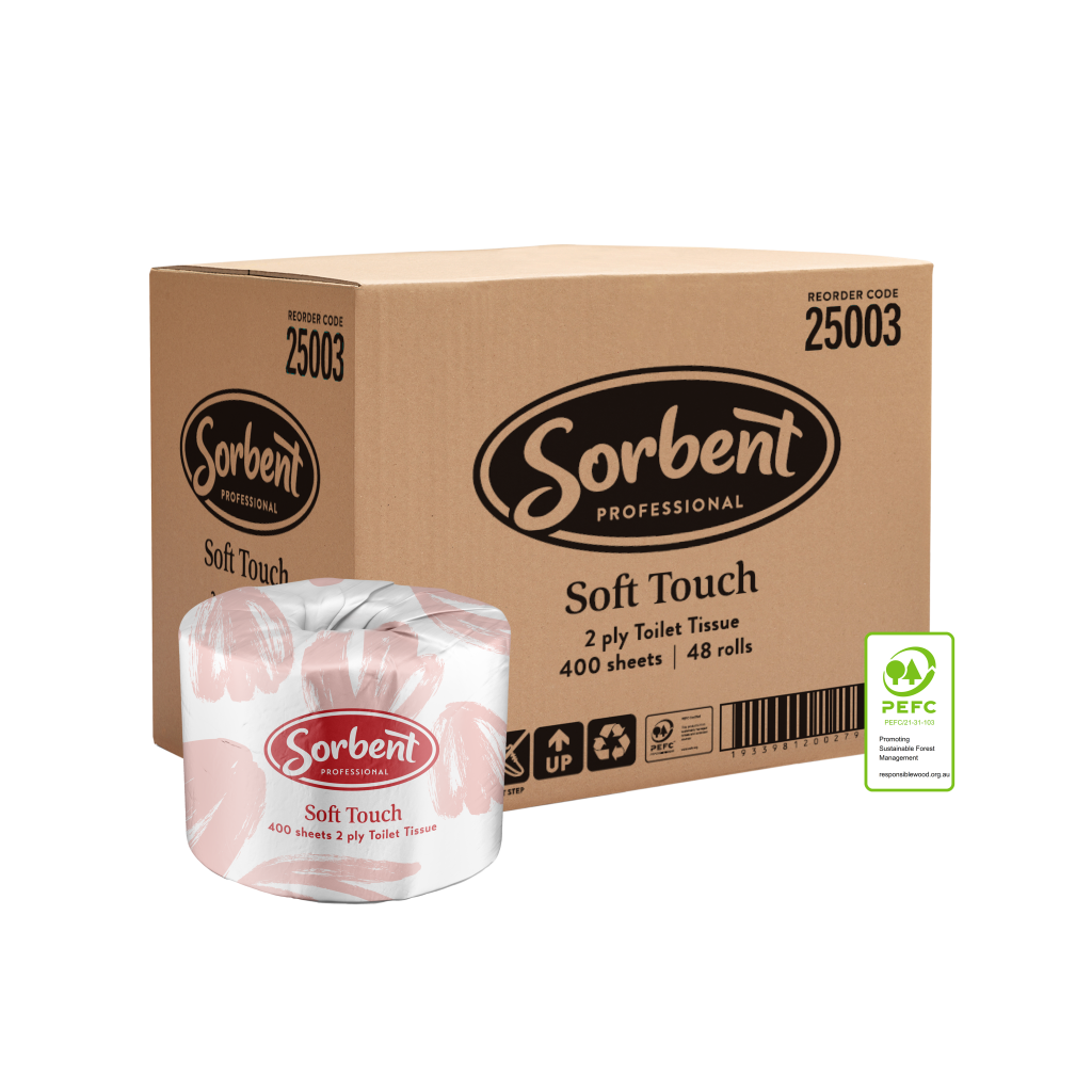 Sorbent Soft Touch Toilet Tissue 2ply 400 sheets