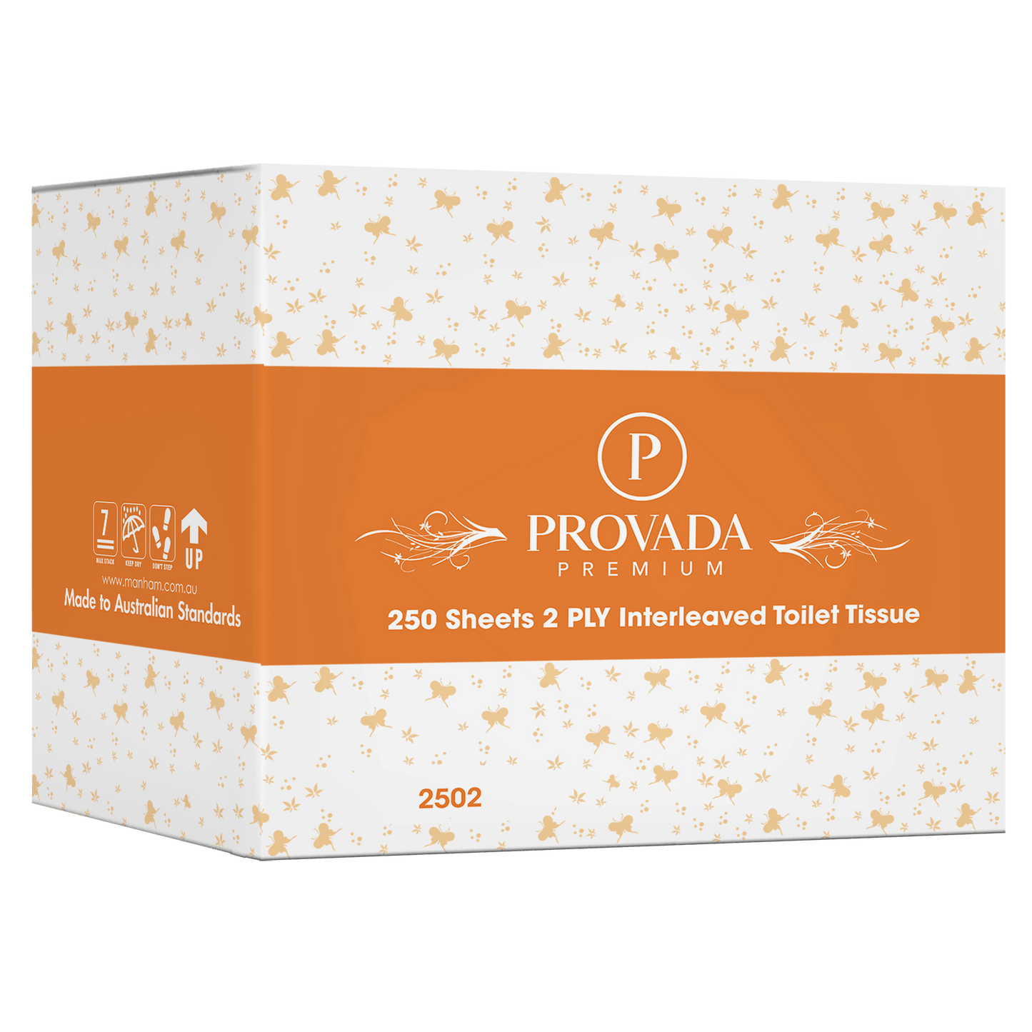 Provada Premium 2 Ply 250 Sheets Interleaved Toilet Tissue