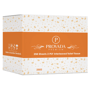 Provada Premium 2 Ply 250 Sheets Interleaved Toilet Tissue