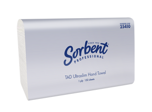Sorbent Ultraslim TAD Towel 1ply 150 sheets