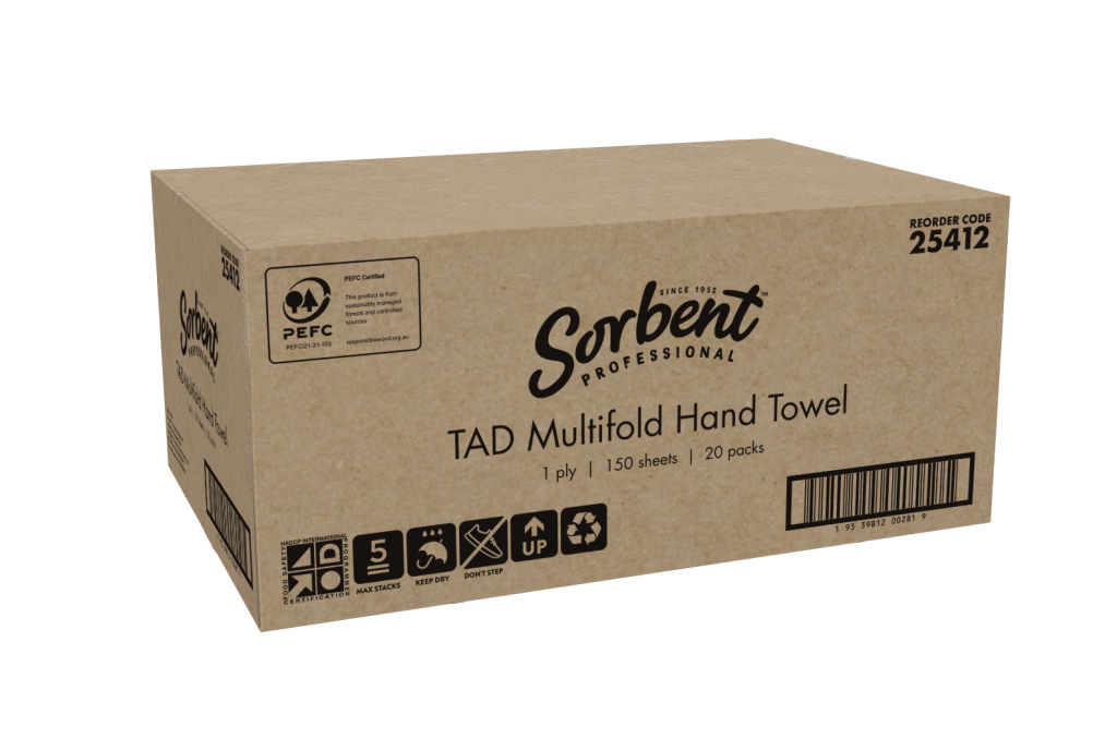 Sorbent Multifold TAD Towel 1ply 150 sheets