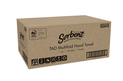 Sorbent Multifold TAD Towel 1ply 150 sheets