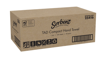 Sorbent Compact TAD Hand Towel 1ply 120 sheets