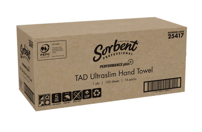 Sorbent Performance Plus – Ultraslim TAD Hand Towel 1ply 150 sheets