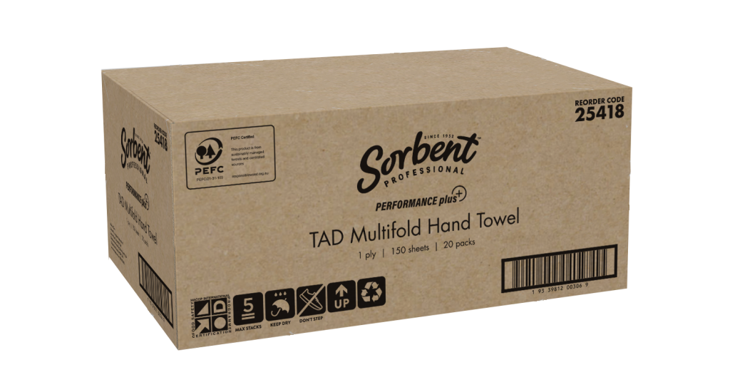 Sorbent Performance Plus – Multifold TAD Hand Towel 1ply 150 sheets