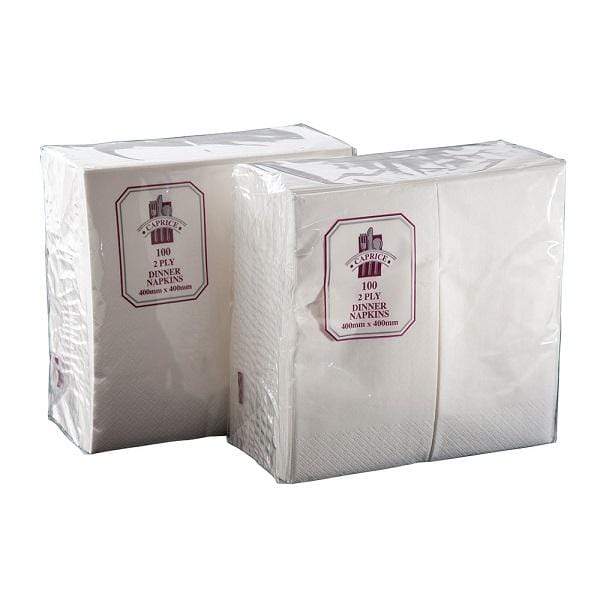 Caprice 2 Ply Dinner 1000 Napkins GT Fold White