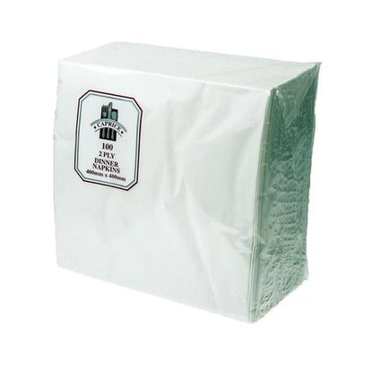 Caprice 2 Ply Dinner 1000 Napkins Quarter Fold White