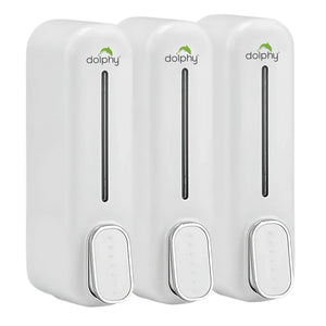 Dolphy Manual Soap Dispenser 300ml (Pack of 3) - White/Black