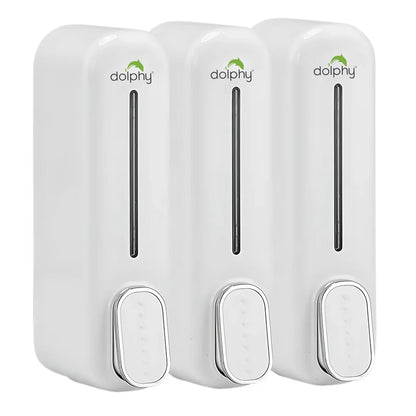 Dolphy Manual Soap Dispenser 300ml (Pack of 3) - White/Black
