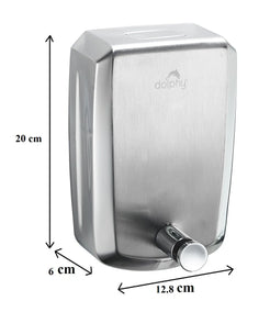 Dolphy Stainless Steel Liquid Soap Dispenser 1000ML- Silver/Black