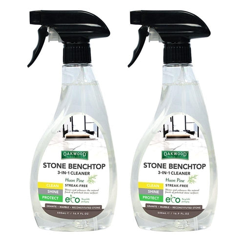 Oakwood Stone Benchtop 3-in-1 Surface Cleaner 500ml Spray Protector Huon Pine