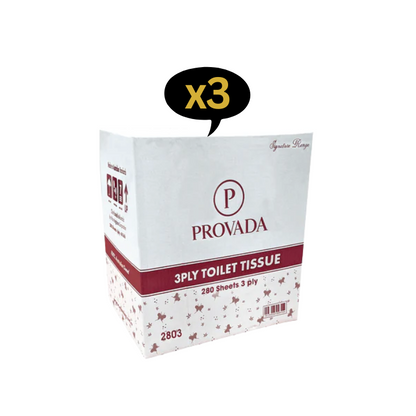 PROVADA Toilet Tissue 3PLY 280 Sheets box - Cleaning Supplies