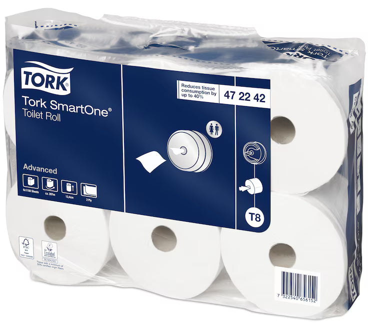Tork SmartOne Mini Toilet Roll White 6 Rolls T8