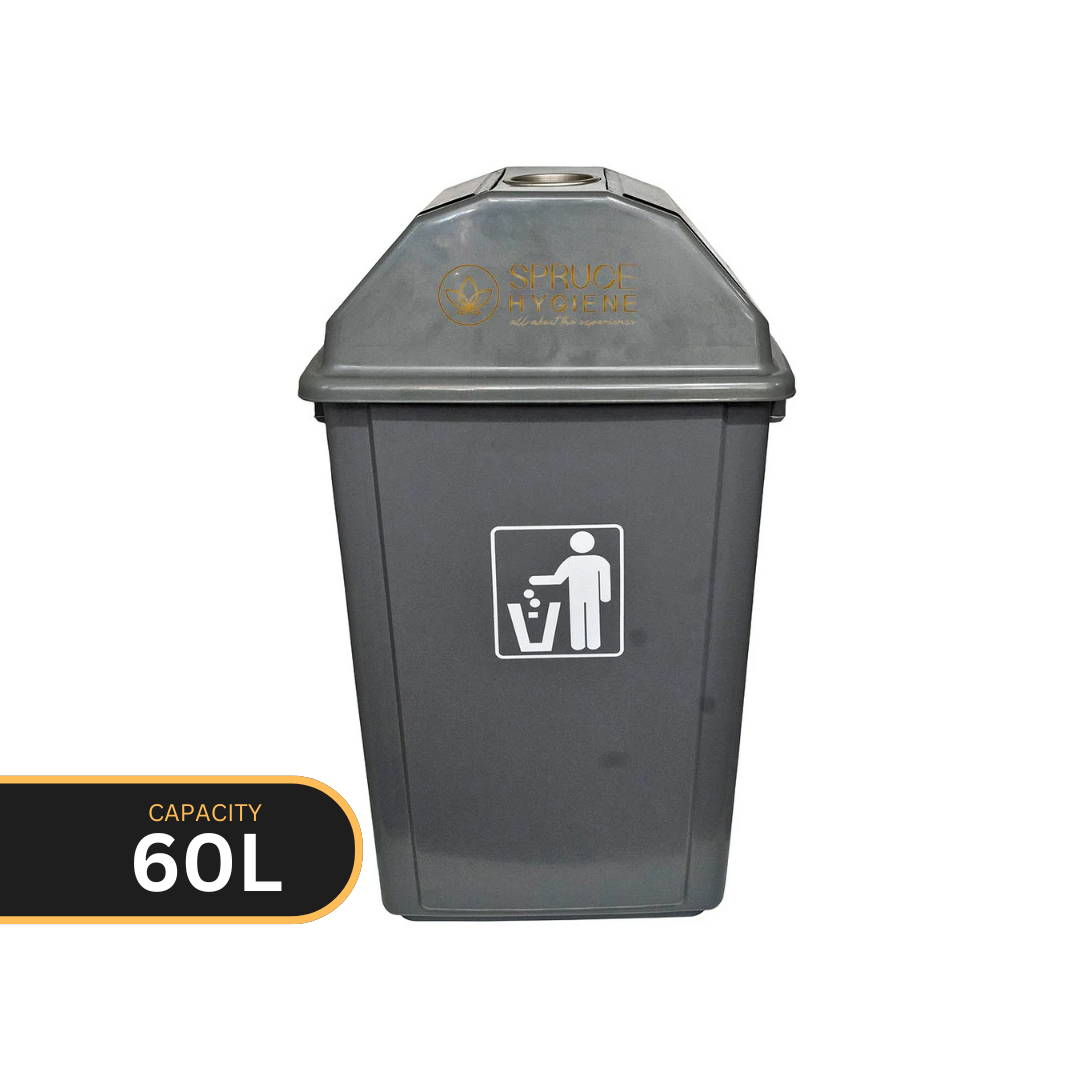 60L Industrial Garbage Bin with Ashtray - Cleaning Equipment