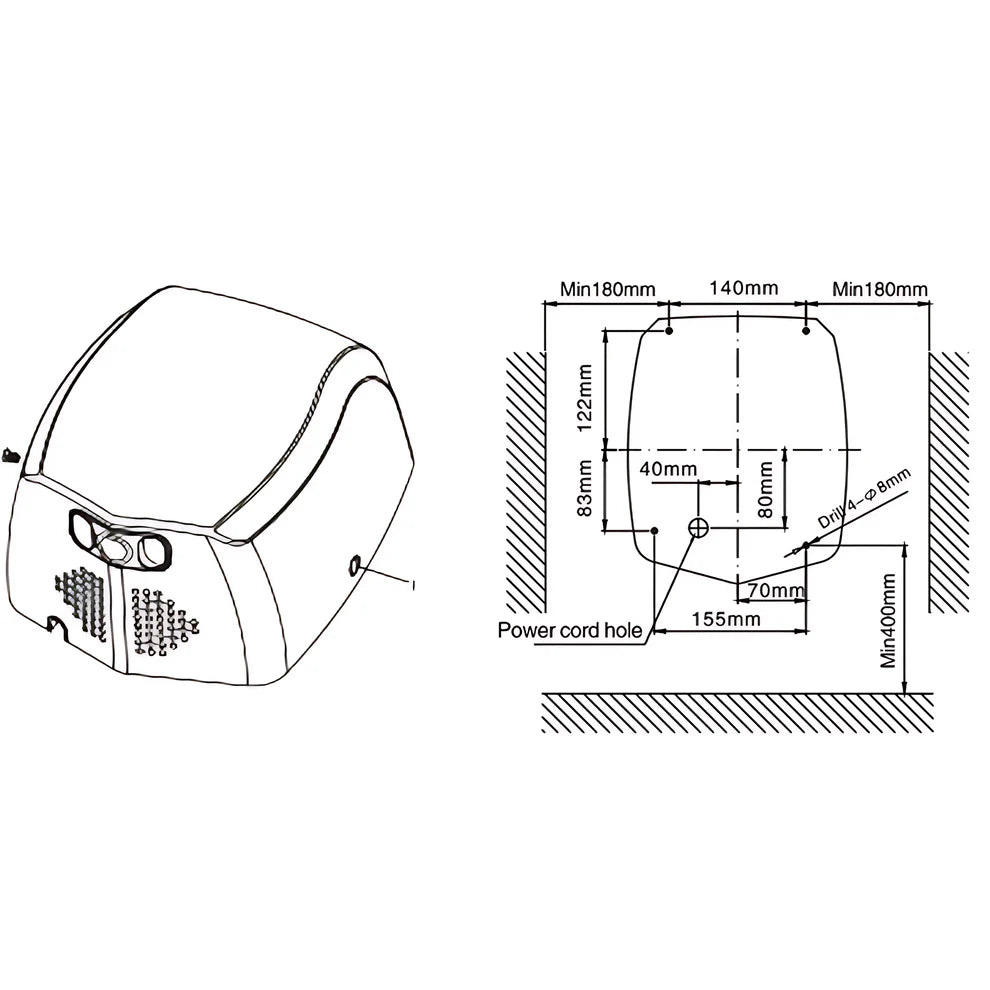 Dolphy SUPERCHARGE Stainless Steel Hand Dryer 800W