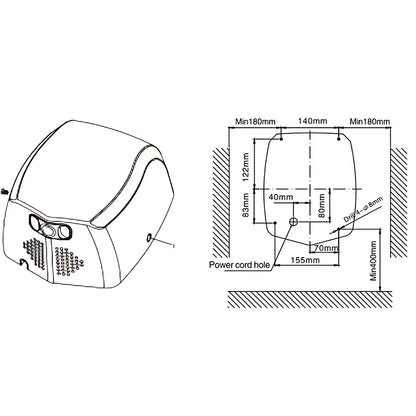 Dolphy SUPERCHARGE Stainless Steel Hand Dryer 800W
