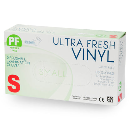 Ultra Fresh Clear Vinyl Disposable Examination Gloves Premium Weight