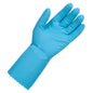 ULTRA TOUCH Yellow Flock Lined Rubber Gloves Blue Size 8