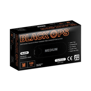 Black Ops Black Nitrile Gloves Powder Free