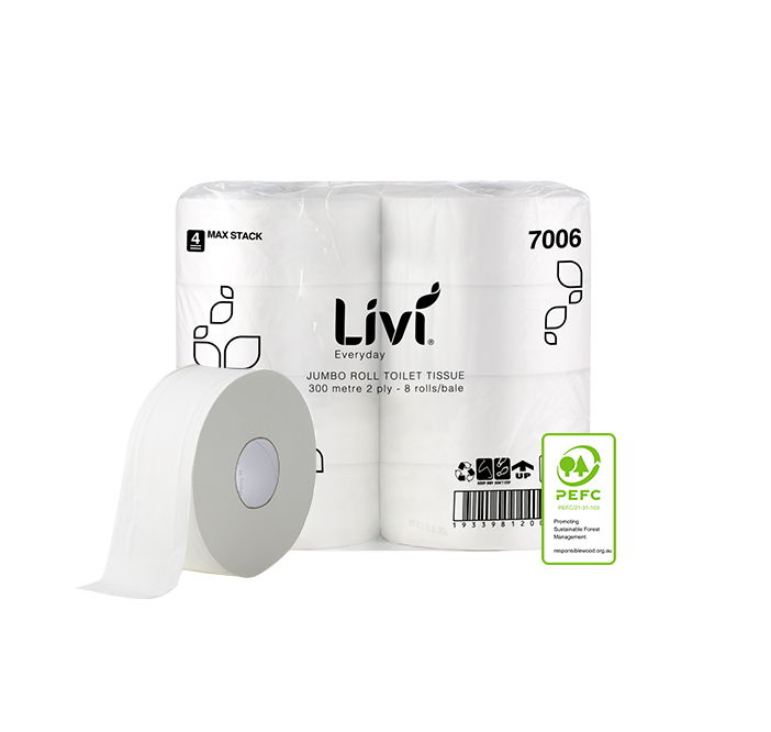 Livi Everyday Jumbo Toilet Tissue 2 Ply 300m Bale